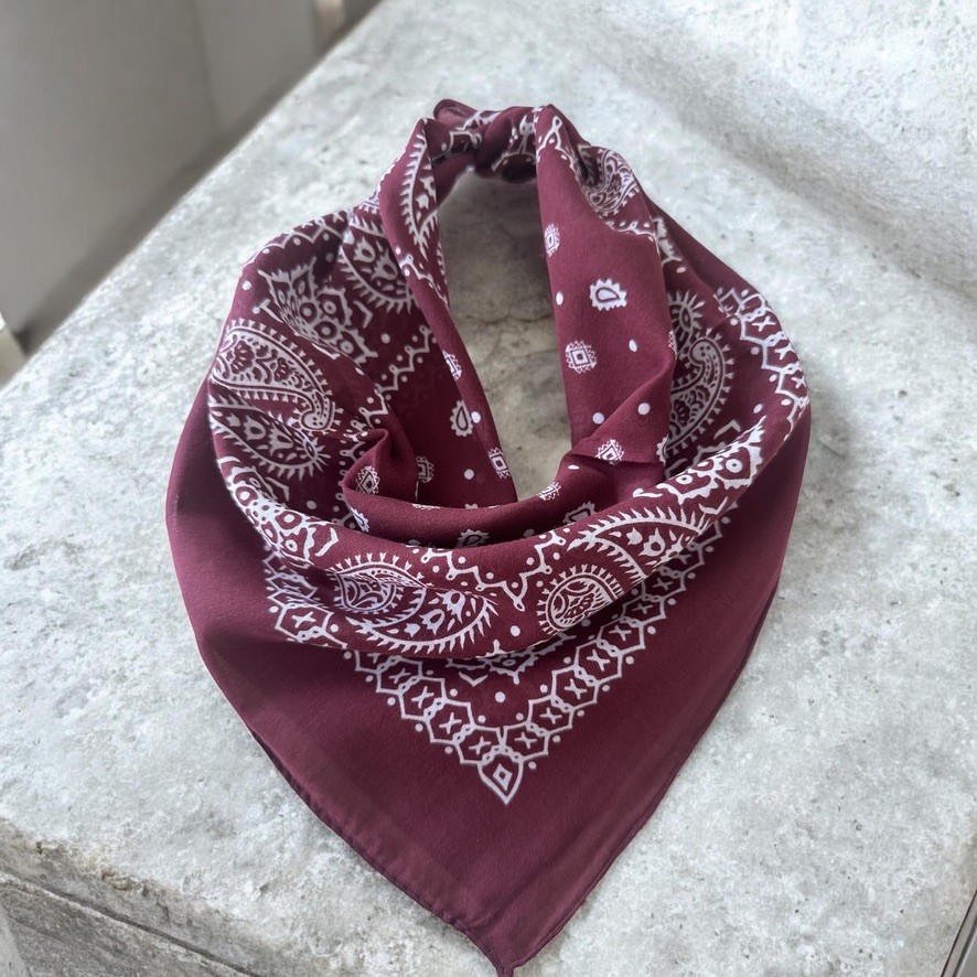 Als Tasarım Dünyası Bordo Renk %100 Koton Retro Desenli Çok Amaçlı Bandana Bandana (Outdoor) Fiyatı