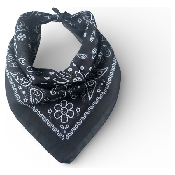 ALS Tasarım Dünyası Siyah Renk Içi Desenli %100 Koton Bandana Diğer Fiyatı