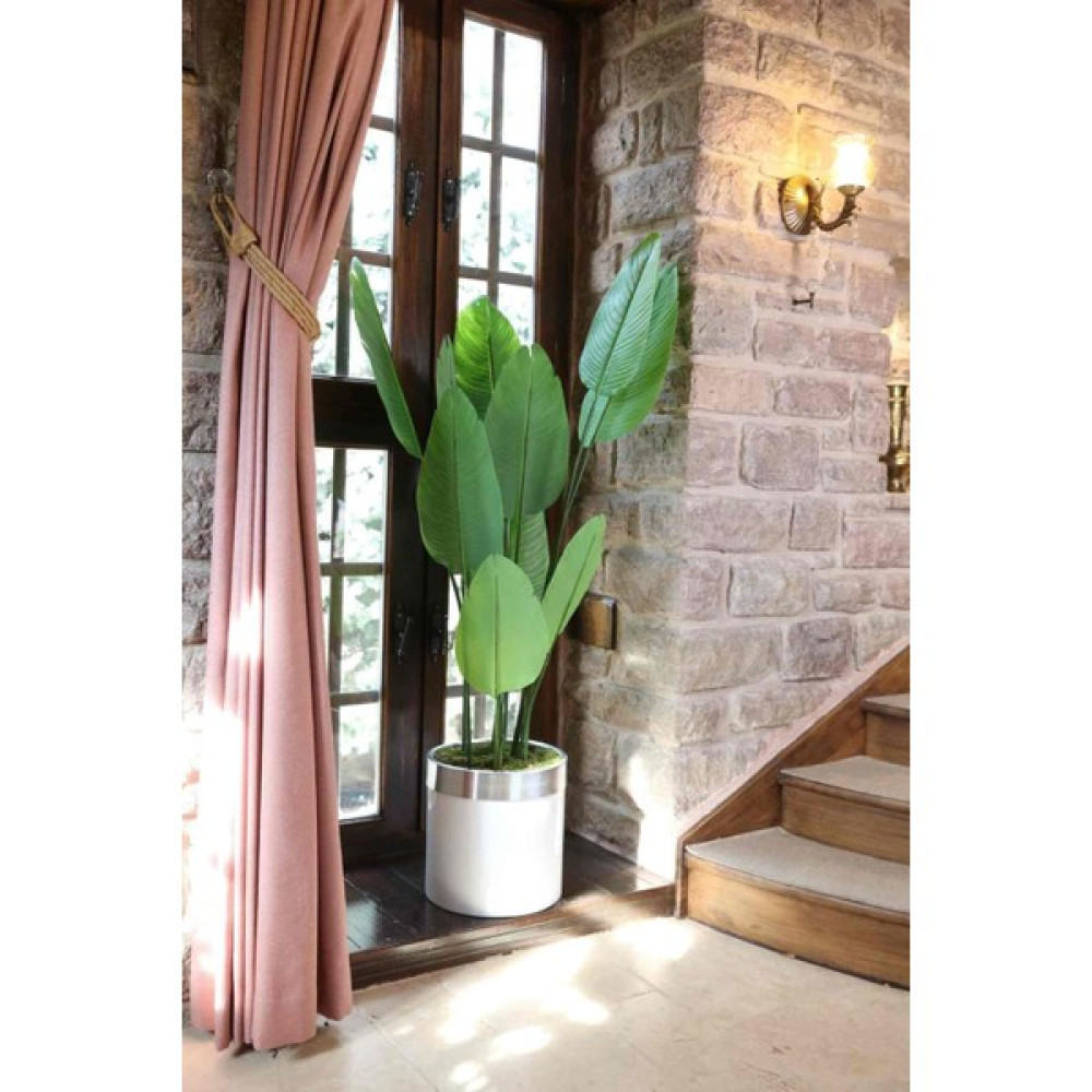 Alshop DDS-502 Beyaz Metal Saksılı Yapay Ağaç Yapay Çiçek Büyük Boy Salon Çiçeği 145 cm 1.45 Metre Ev & Dekorasyon Aksesuarları Fiyatı