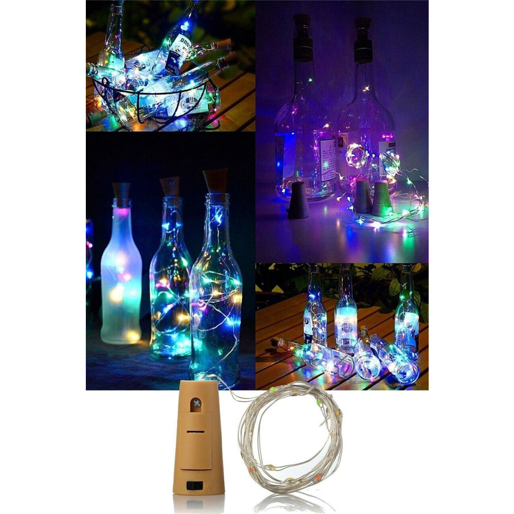 Alshop Mantar Tıpalı Peri Led 2 Mt Renkli Şişe Led Piller Yaş Günü & Parti Fiyatı