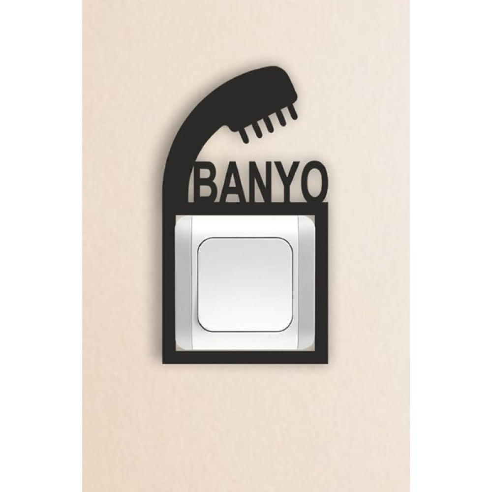 Alshop Prizlik Banyo Duvar Süsü Priz Duvar Dekorasyon 3 mm Mdf 20X11 cm - Siyah Ev & Dekorasyon Aksesuarları Fiyatı