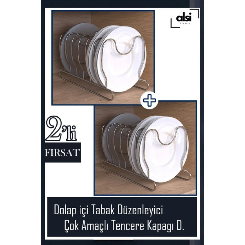 Alsi Home 1.kalite Metal Krom Tava ve Tencere Kapağı Düzenleyici - Gümüş Saklama Kapları Fiyatı