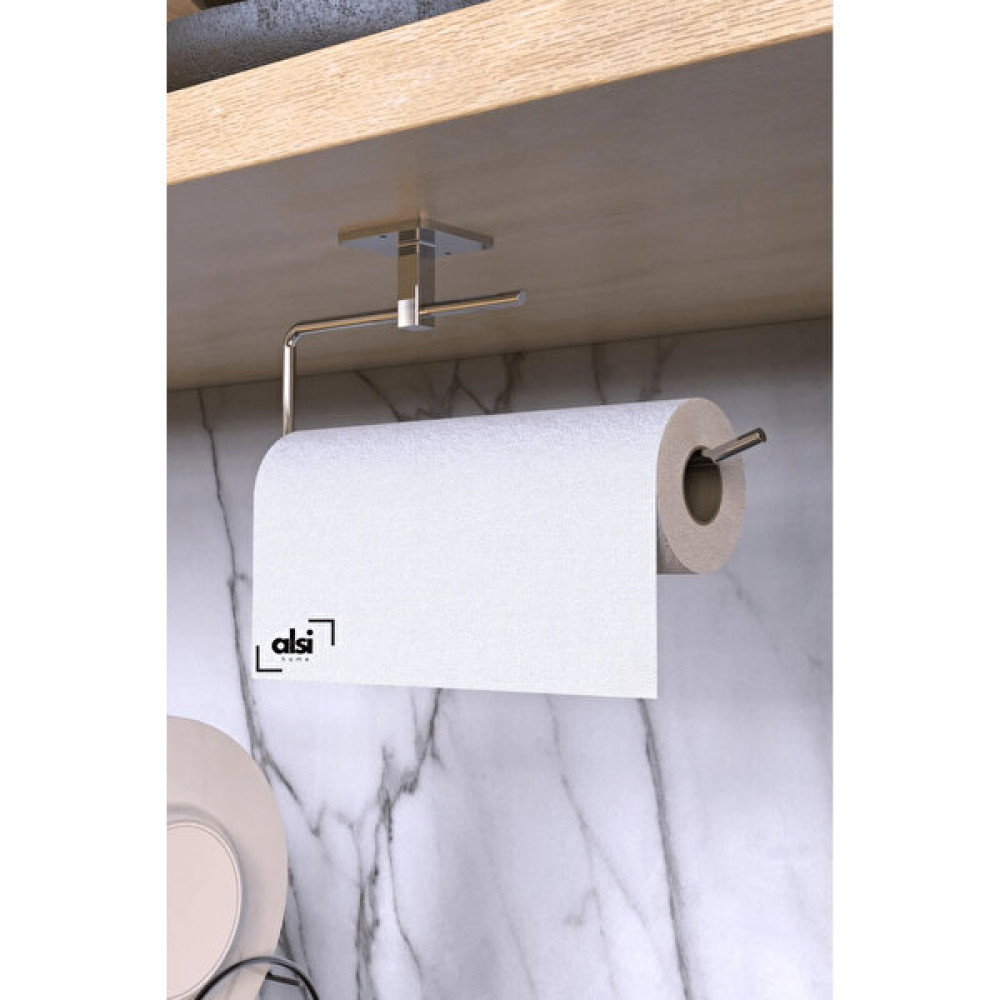 Alsi Home Gümüş Rulo Havluluk Peçetelik Yapışkanlı Pratik Mutfak Askısı Kağıt Rulo Havluluk Havluluk Fiyatı