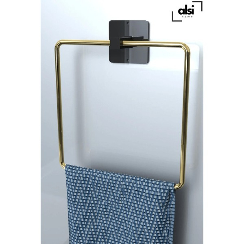 Alsi Home Kare Yapışkanlı Gold Kare Havluluk Banyo Havlu Kare Pratik Askılık Havluluk Fiyatı
