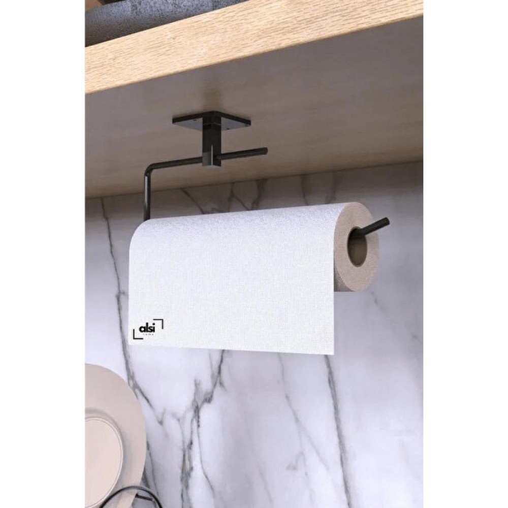 Alsi Home Siyah Rulo Havluluk Havlu Peçetelik Yapışkanlı Pratik Banyo Mutfak Askısı Kağıt Rulo Havluluk Banyo Askılık Fiyatı