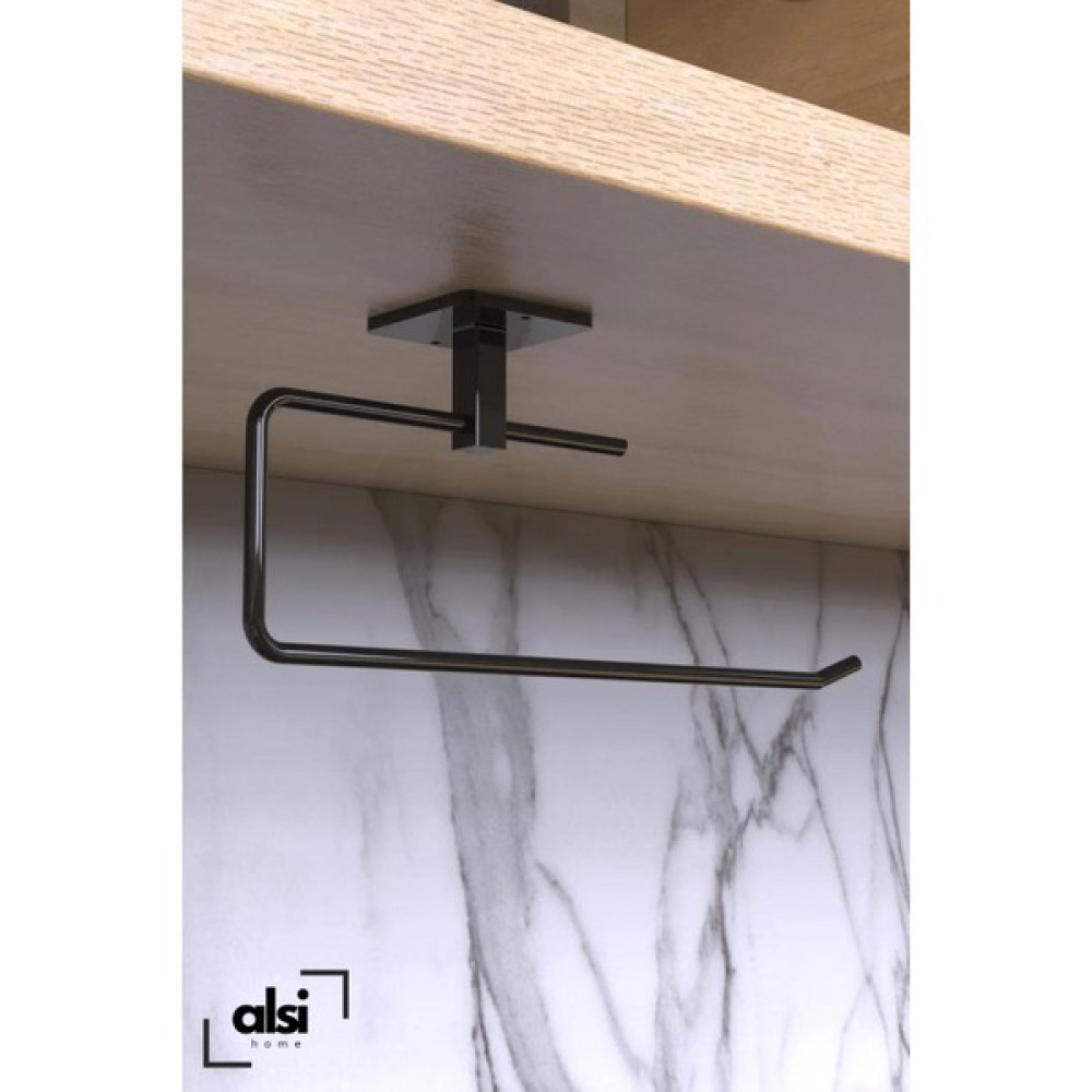 Alsi Home Siyah Rulo Havluluk Peçetelik Yapışkanlı Pratik Banyo Mutfak Askısı Kağıt Rulo Havluluk Havluluk Fiyatı