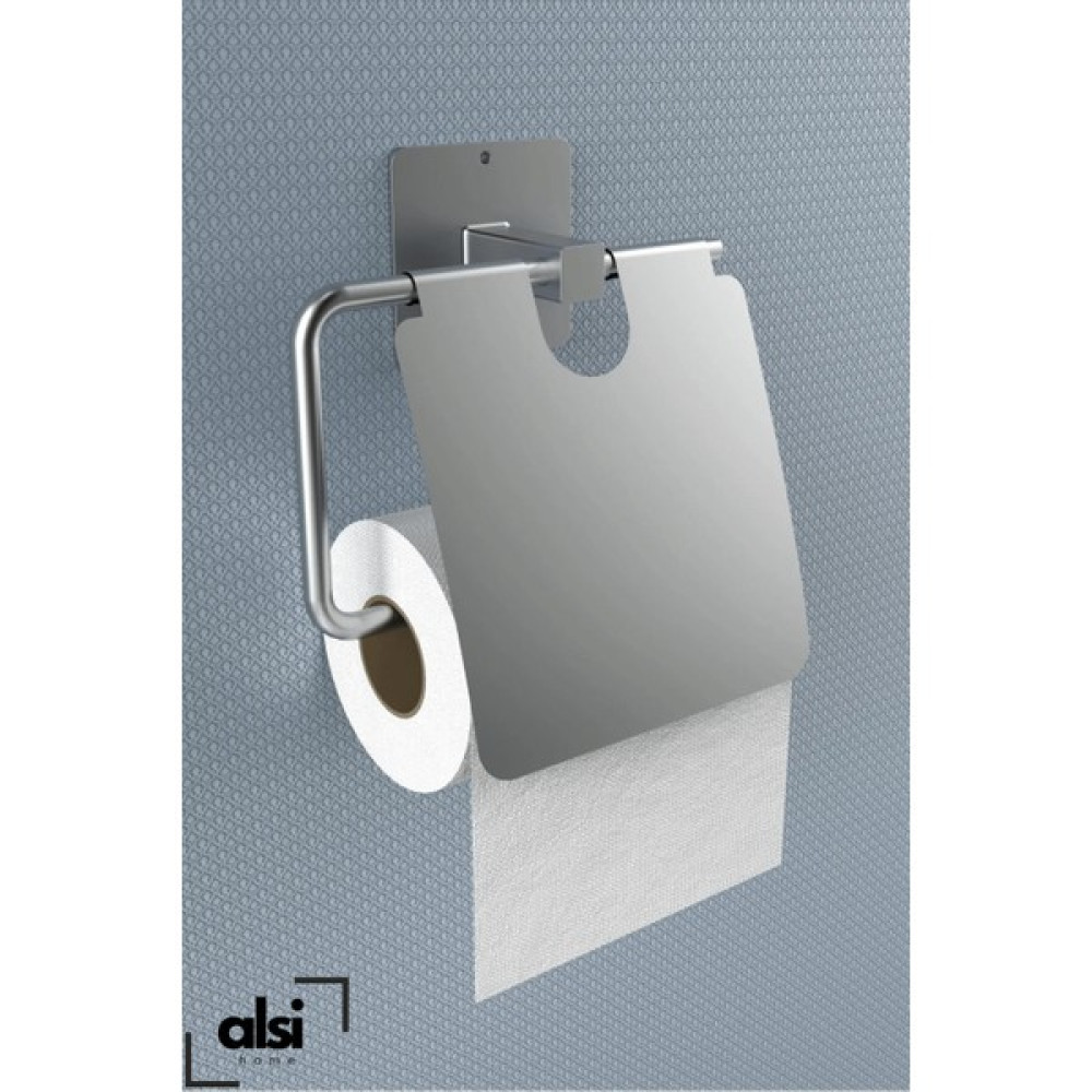 Alsi Home Yapışkanlı Paslanmaz Kapaklı Gümüş Tuvalet Kağıdı Tutacağı/tuvalet Wc Kağıtlık Tuvalet Kağıtlığı Fiyatı