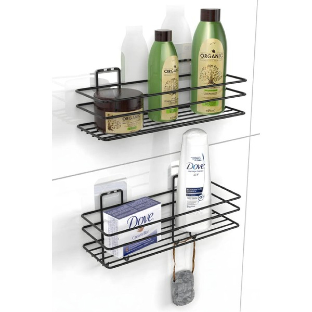 Alsi Home Yapışkanlı Siyah Banyo Düzenleyici Banyo Aksesuar Şampuanlık Duşakabin Rafı Askılık 2 Li Set Banyo Askılık Fiyatı