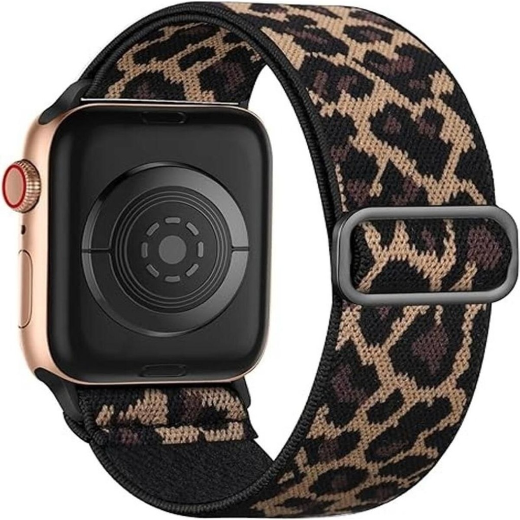 Alstrap Apple Watch 4-5-6-7-8-9-10 Se Ultra Uyumlu 44-45-46-49MM Kumaş Elastik Kordon Kayış - Leopar Akıllı Saat Aksesuarı Fiyatı