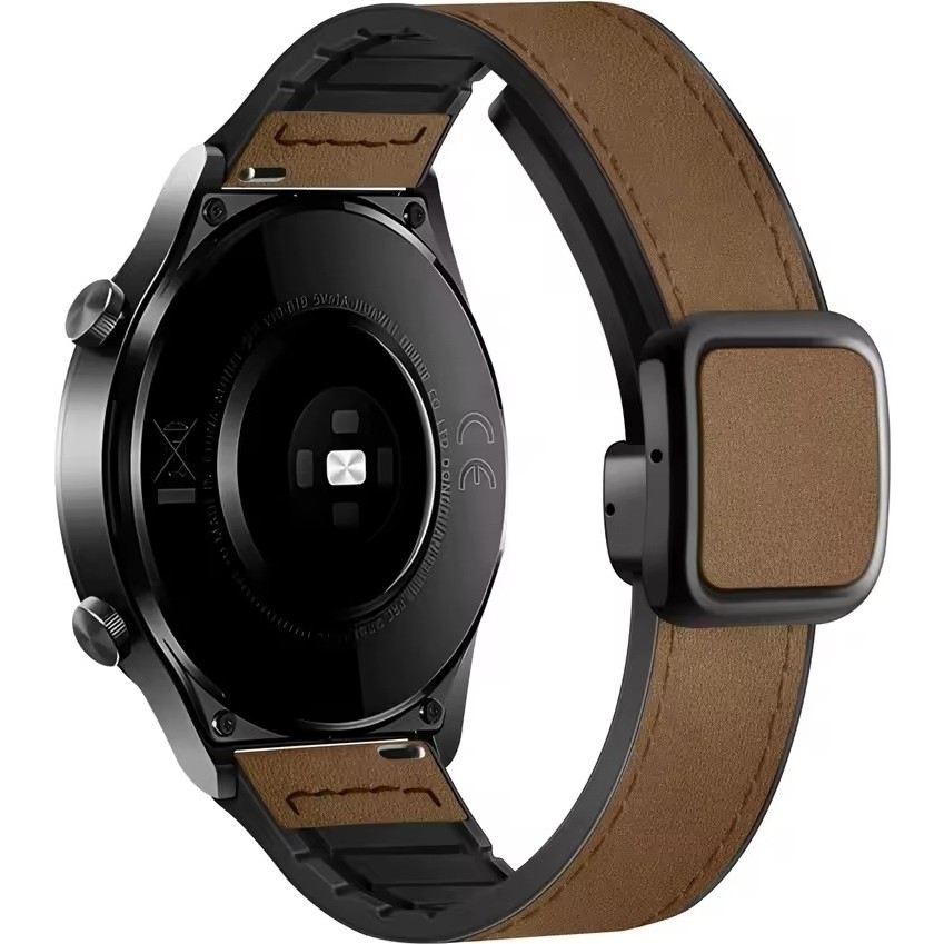 Alstrap Huawei Watch Gt6/gt5/gt4/gt3 Pro/gt3 Uyumlu 46MM Manyetik Tokalı Suni Deri Kordon Kayış - Koyu Kahverengi Cep Telefonu Fiyatı
