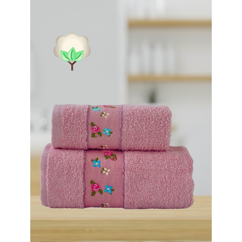 Alsuar Flora Ekstra Yumuşak Çeyizlik Hediyelik El ve Mutfak Havlusu Seti 30X50-50X90 cm FLR23 - Koyu Pembe - 50 x 90 cm - 30 x 50 cm El / Yüz Havlusu Fiyatı