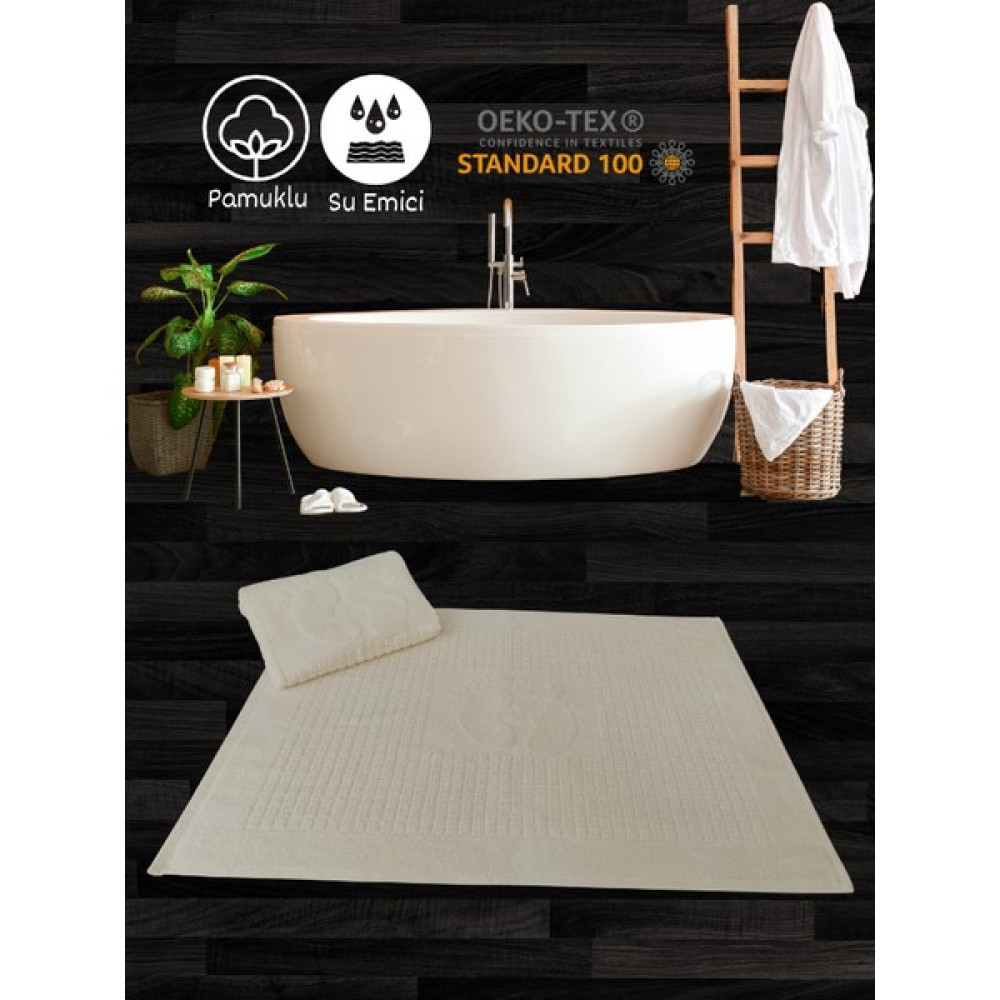 Alsuar Klasik 2'li Banyo Paspası Ayak Havlusu 50X70 cm KLSK23 - Krem - 50 x 70 cm Ayak Havlusu Fiyatı