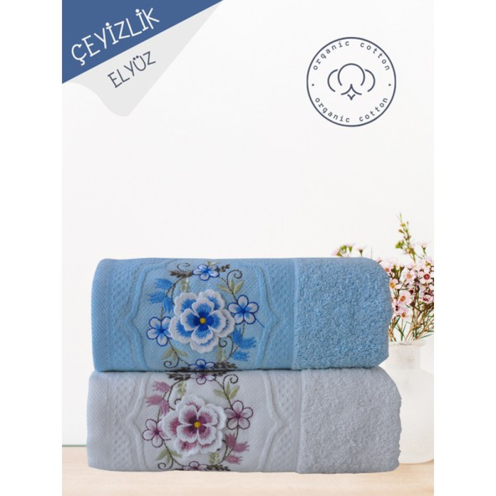 Alsuar Rose 2'Li Çok Renkli 3 Boyutlu Çeyizlik Hediyelik 50x90 El/Yüz Havlusu Eros23 - 50 x 90 cm - Krem El / Yüz Havlusu Fiyatı