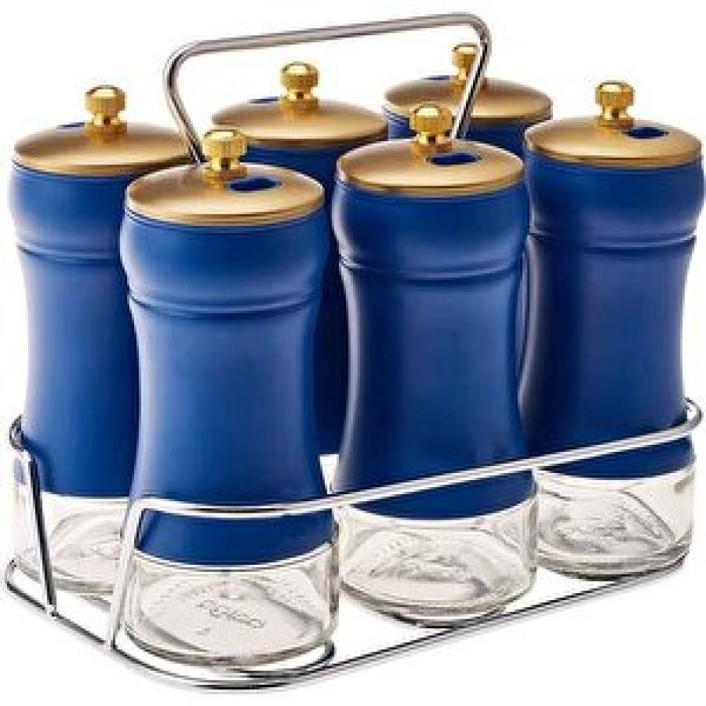 Altabi Baharat Takımı Lacivert Renk 6lı Metal Standlı 3 Farklı Delik Sistemi Baharat Setleri & Baharatlıklar Fiyatı