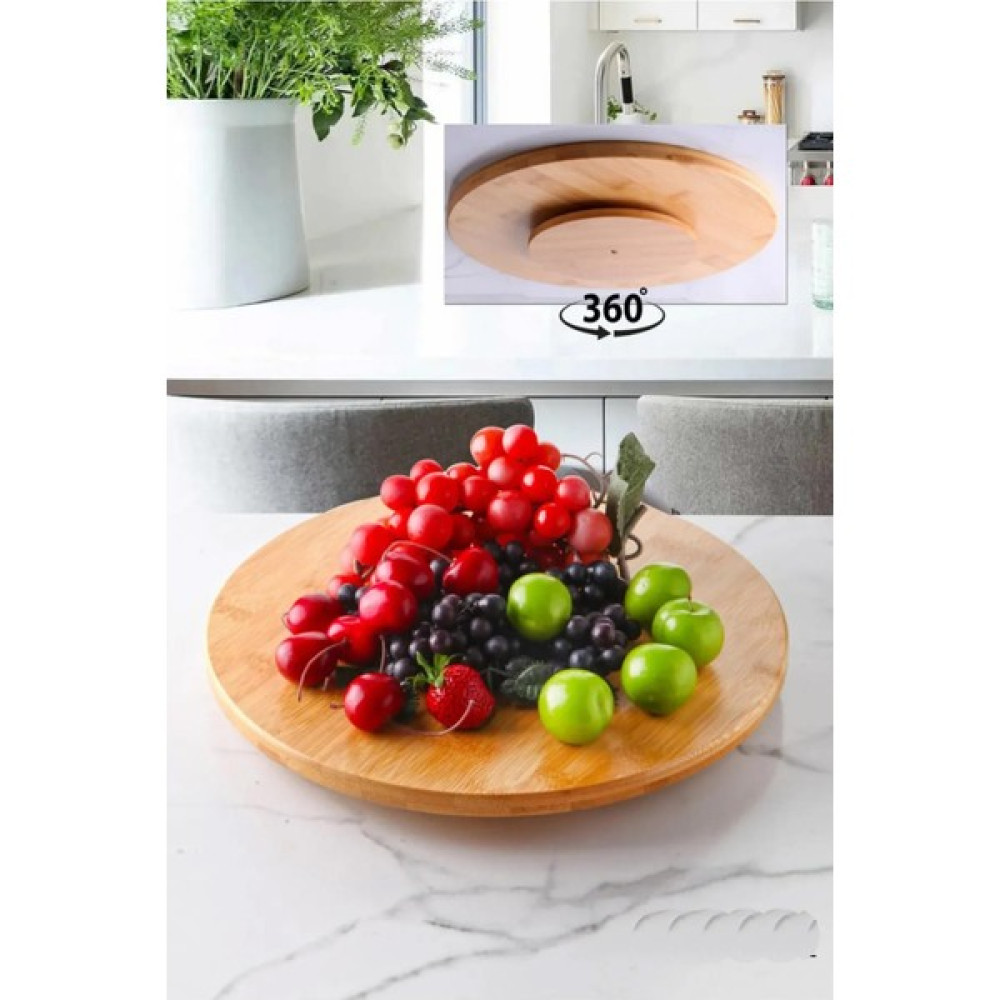 altabi Bambu Dönerli Servis Tabağı Sunumluk 36 cm Kahvaltı Takımı Fiyatı
