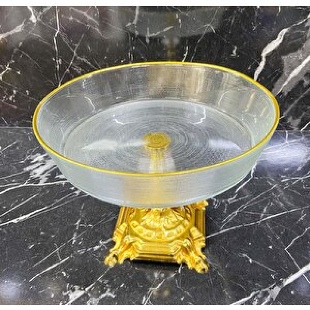 Altabi Dekoratif Ayaklı Cam Sunumluk Meyvelik Gold Ayaklı 22 Cm Kase Fiyatı