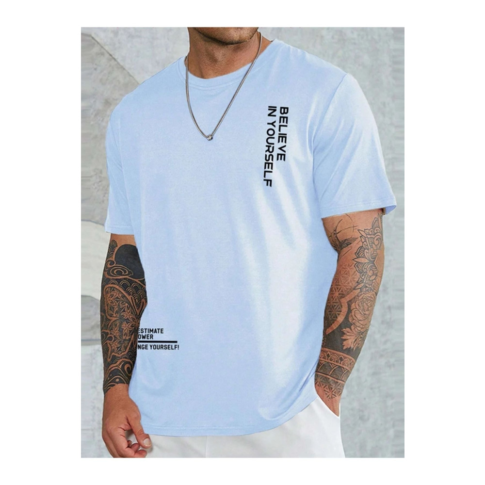 Altamira Erkek Bebe Mavi Believe Baskılı Oversize T-shirt L Beden Bayan T-shirt Fiyatı