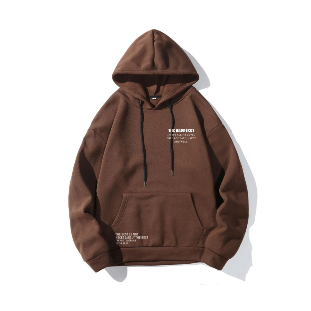 Altamira Unisex Kahverengi Happiest Baskılı Oversize Kapşonlu Sweatshirt L Beden Bayan Sweatshirt Fiyatı