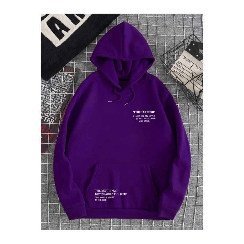 Altamira Unisex Mor Happiest Baskılı Oversize Kapşonlu Sweatshirt L Beden Bayan Sweatshirt Fiyatı