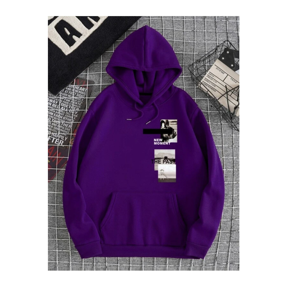 Altamira Unisex Mor New Moment Baskılı Oversize Kapşonlu Sweatshirt M Beden Bayan Sweatshirt Fiyatı