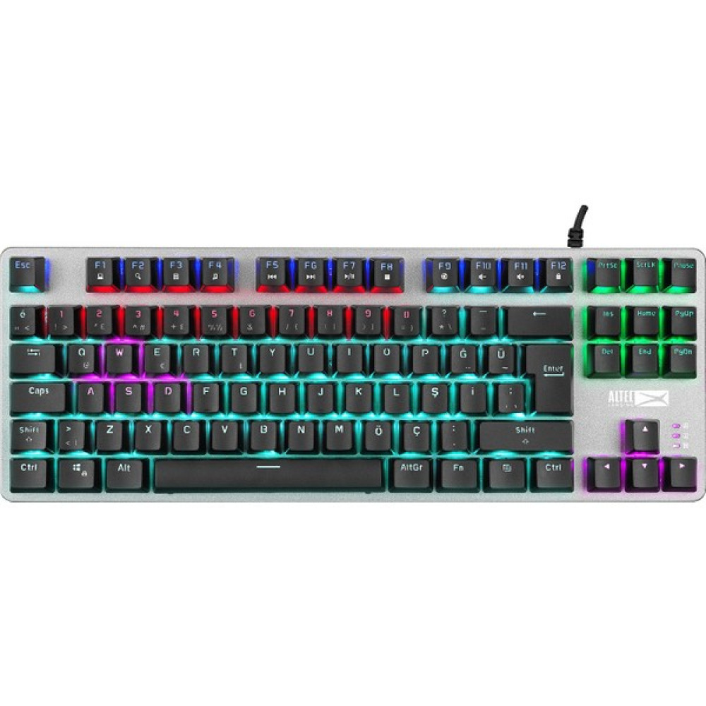 Altec Lansing ALGK8404 Siyah/Gümüş BLUE SWITCH Rainbow 87 Tuşlu Süper Kompakt TKL Mekanik Gaming Oyuncu Klavye - Siyah Oyuncu Klavyesi Fiyatı