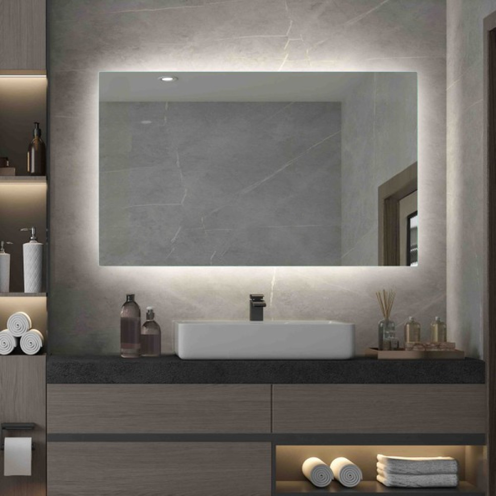 Altena Dekorasyon 90X70 cm Günışığı Ledli Banyo Lavabo Ofis Makyaj Kuaför Aynası - Trafolu - Prizli - 70 cm x 50 cm Banyo Aynası Fiyatı