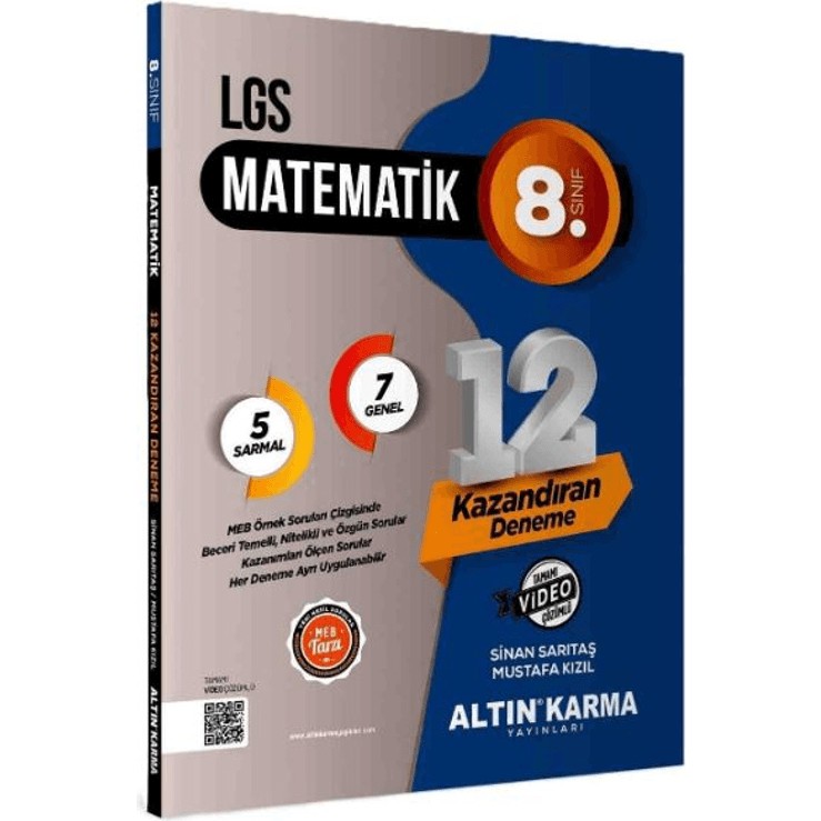Altın Karma Yayınları (Sınıf: 8) Lgs Matematik Sarmal Deneme - Sinan Sarıtaş Diğer Fiyatı