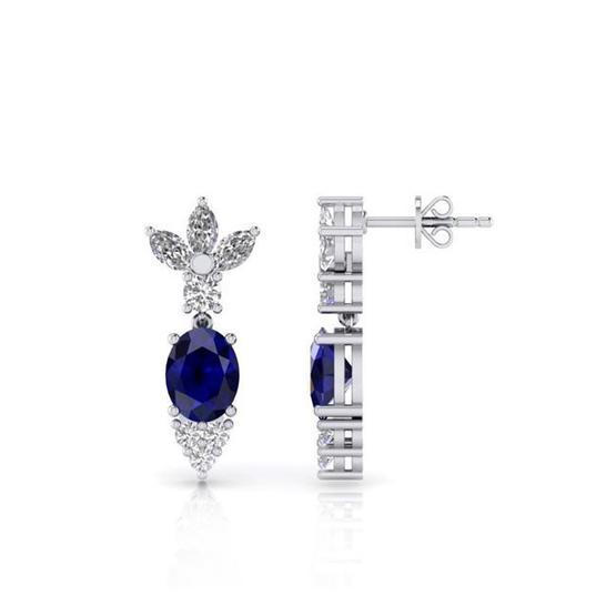 Altınbaş P330017 Pırlanta Safir Kadın Küpe