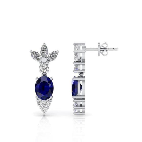 Altınbaş P330017 Pırlanta Safir Kadın Küpe