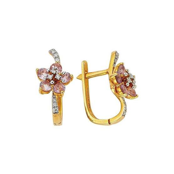 Altınbaş P377681 Pırlanta Ametist Taşlı Kadın Küpe