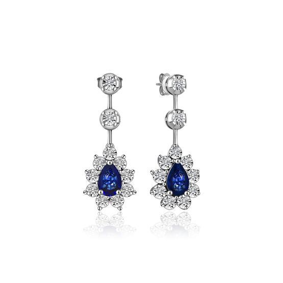 Altınbaş P426952 Pırlanta Safir Küpe