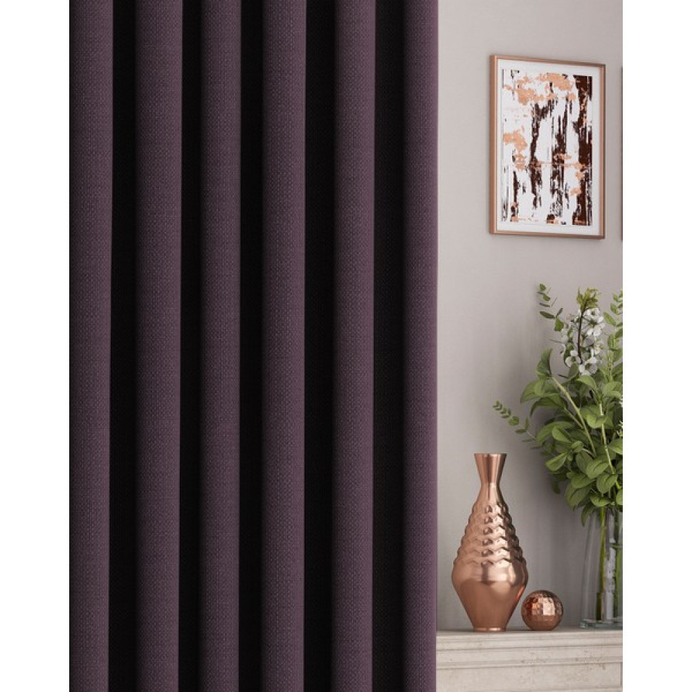 Altındaş Tekstil Modern Keten Fon Perde Tek Kanat Mor Kt-27 - 150 x 250 cm Fon Perde Fiyatı