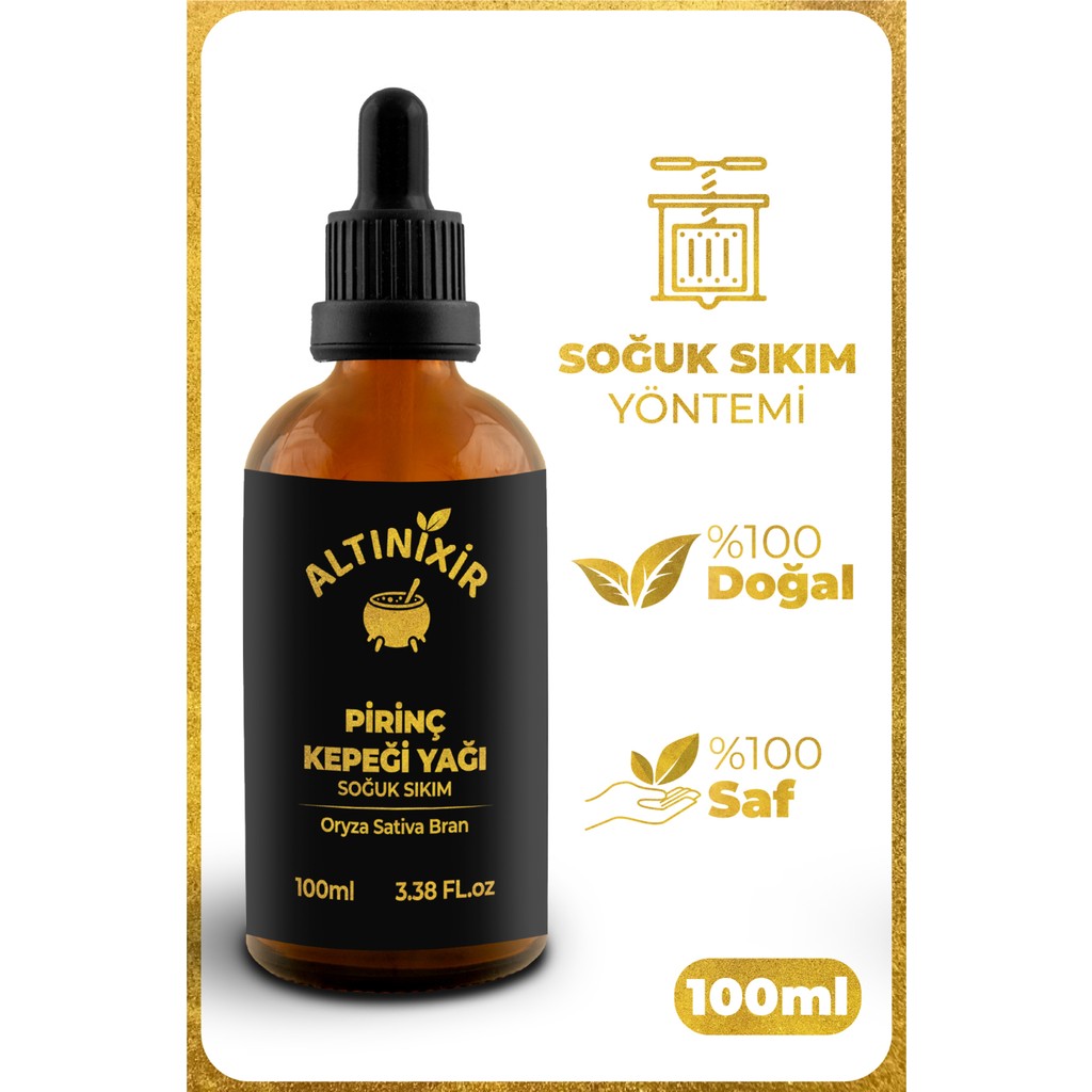 Altınixir ALTINİXİR %100 Saf Pirinç Kepeği Yağı 100 ml Soğuk Press Yöntemi ile Doğal Parlaklık Sağlar Diğer Fiyatı