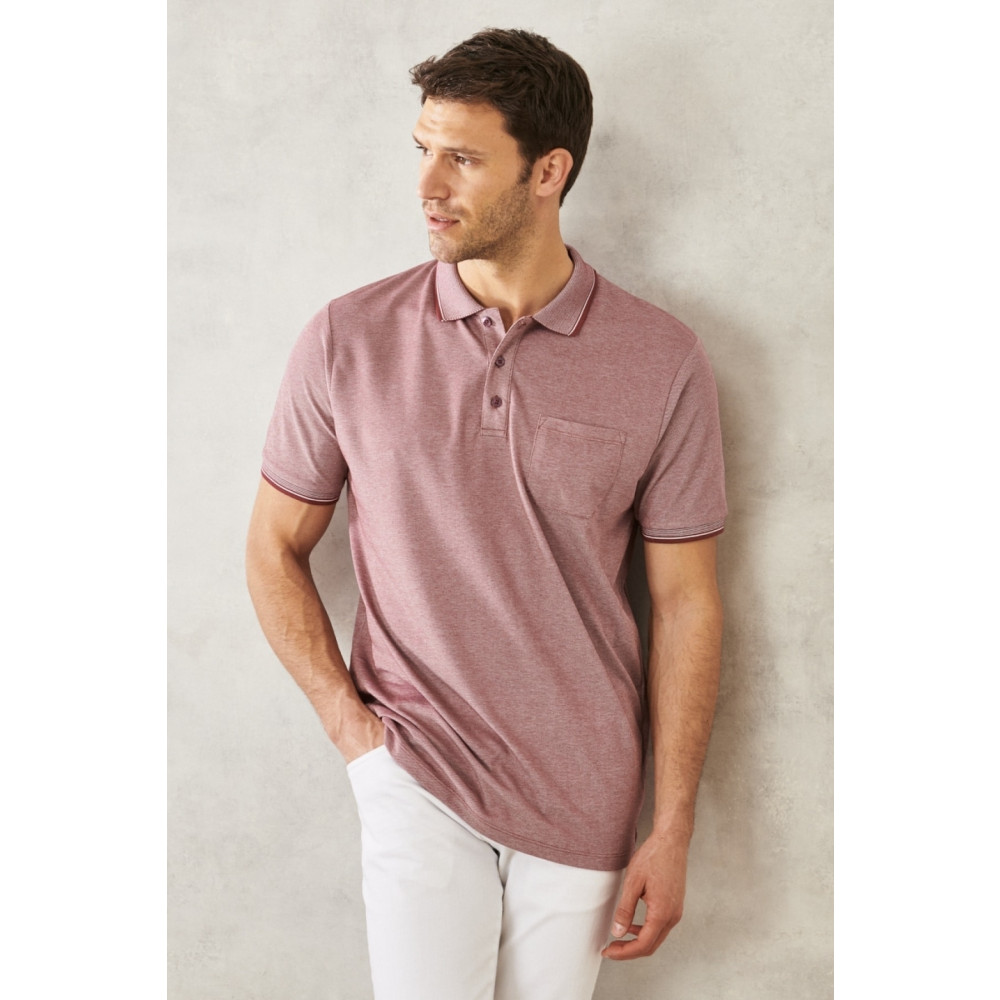 ALTINYILDIZ CLASSICS Erkek Çekmeyen Pamuklu Kumaş Regular Fit Rahat Kesim Bordo Kıvrılmaz Polo Yaka Cepli Tişört 5XL Beden Erkek T-shirt Fiyatı