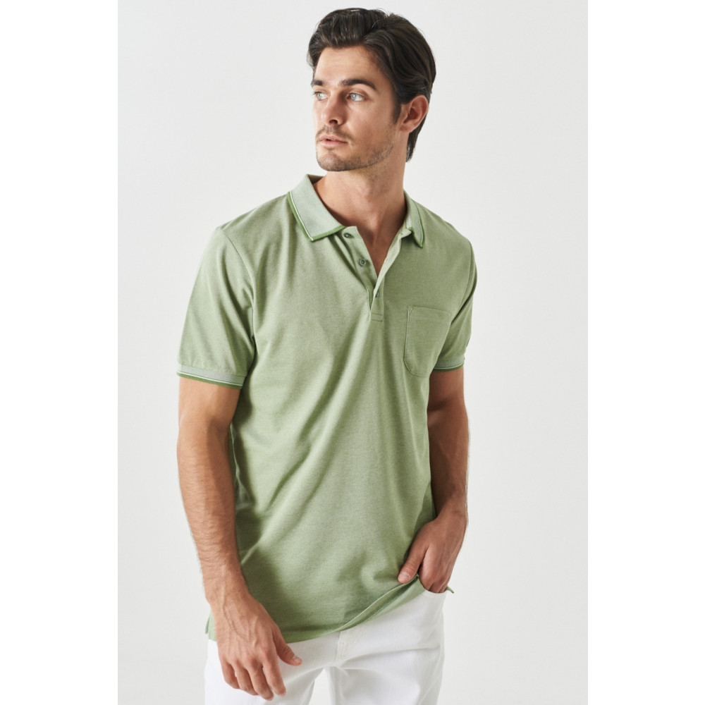 ALTINYILDIZ CLASSICS Erkek Çekmeyen Pamuklu Kumaş Regular Fit Rahat Kesim Yeşil Kıvrılmaz Polo Yaka Cepli Tişört 5XL Beden Erkek T-shirt Fiyatı