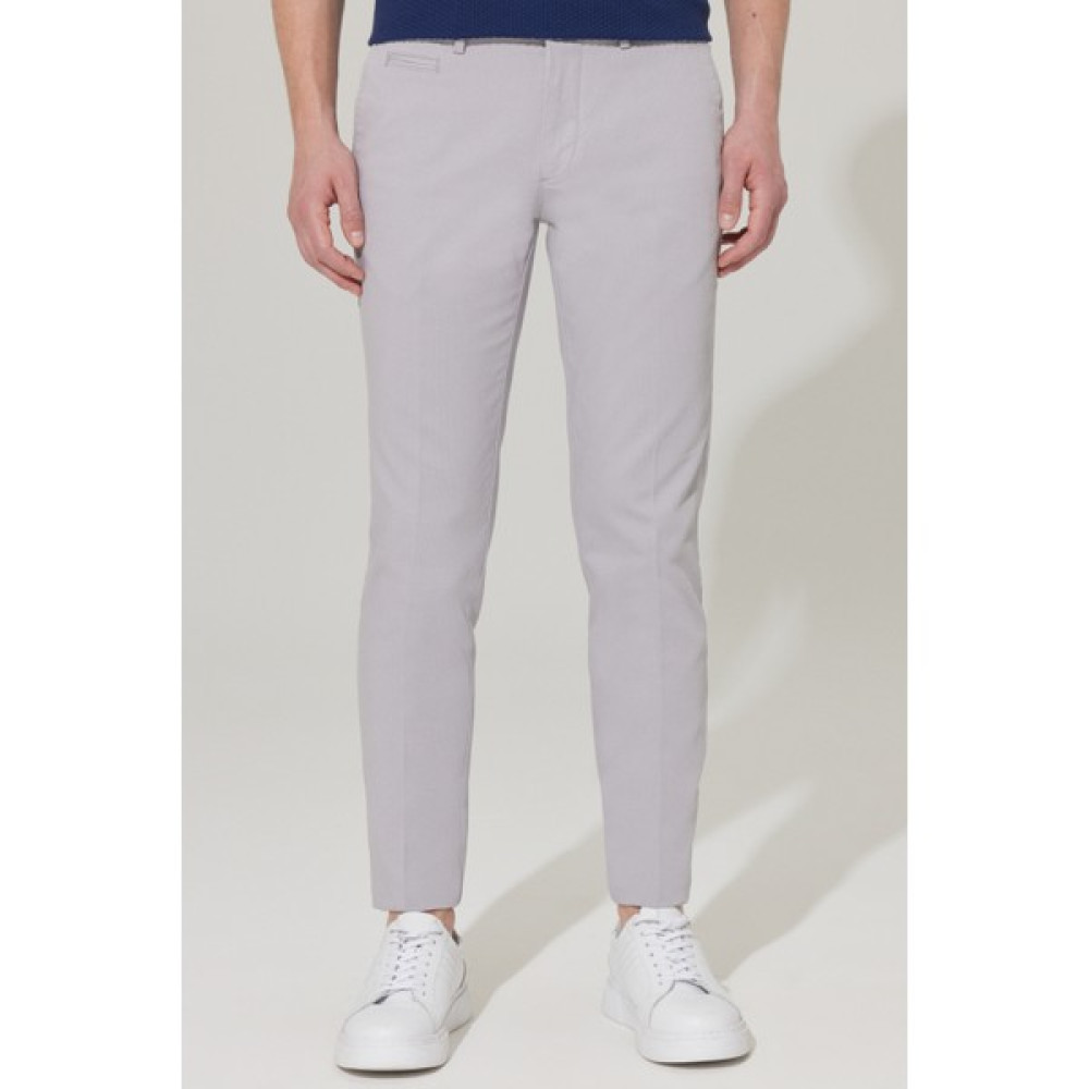 ALTINYILDIZ CLASSICS Erkek Gri Slim Fit Dar Kesim Yan Cepli Pamuklu Esnek Armürlü Pantolon Erkek Pantolon Fiyatı
