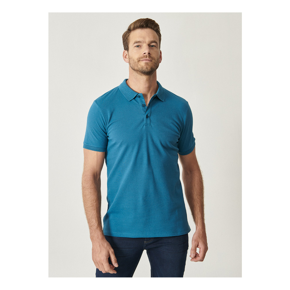 ALTINYILDIZ CLASSICS Erkek Havacı Mavi %100 Pamuk Kıvrılmaz Yaka Slim Fit Dar Kesim Polo Yaka Kısa Kollu Tişört S Beden Erkek T-shirt Fiyatı