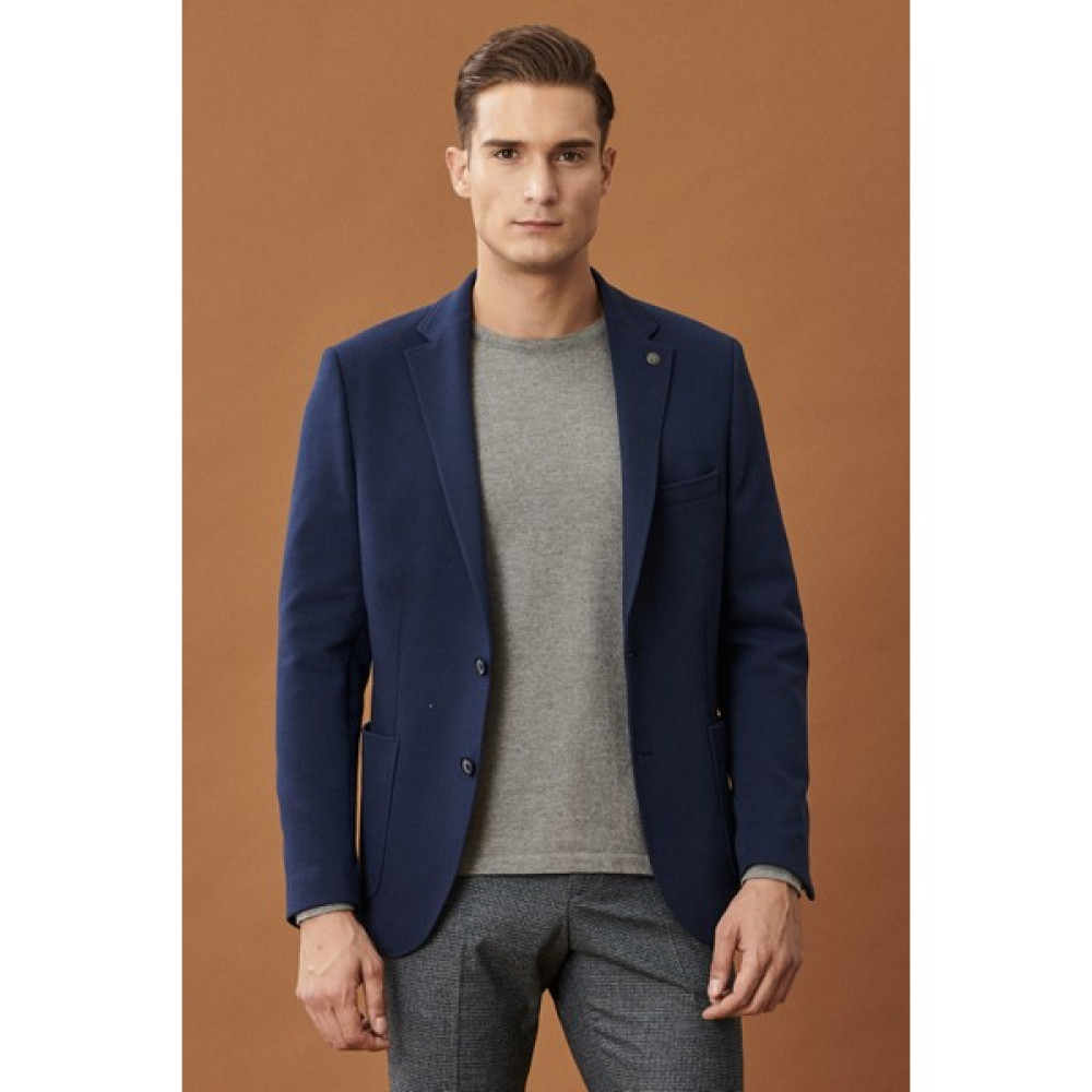 ALTINYILDIZ CLASSICS Erkek Lacivert Slim Fit Dar Kesim Mono Yaka Casual Ceket Erkek Ceket Fiyatı