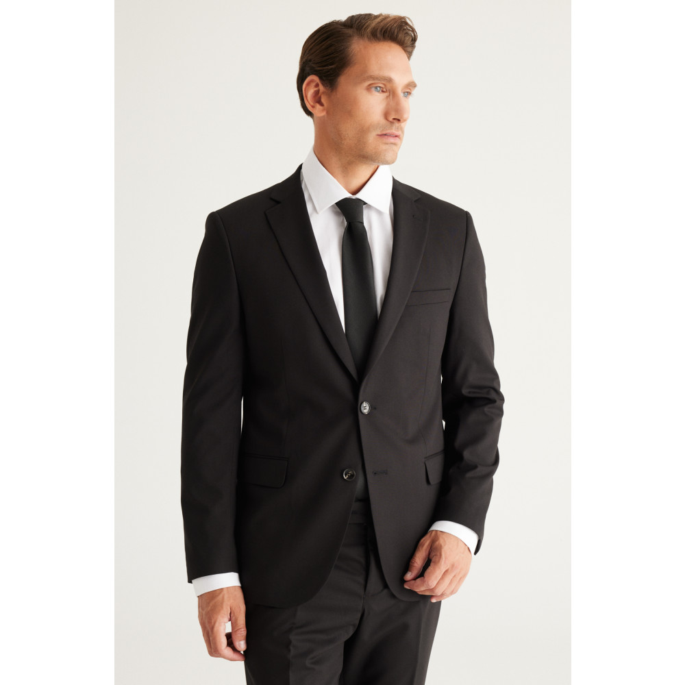 ALTINYILDIZ CLASSICS Erkek Siyah Slim Fit Dar Kesim Mono Yaka Takım Elbise 46-6 Drop Beden Erkek Takım Elbise Fiyatı