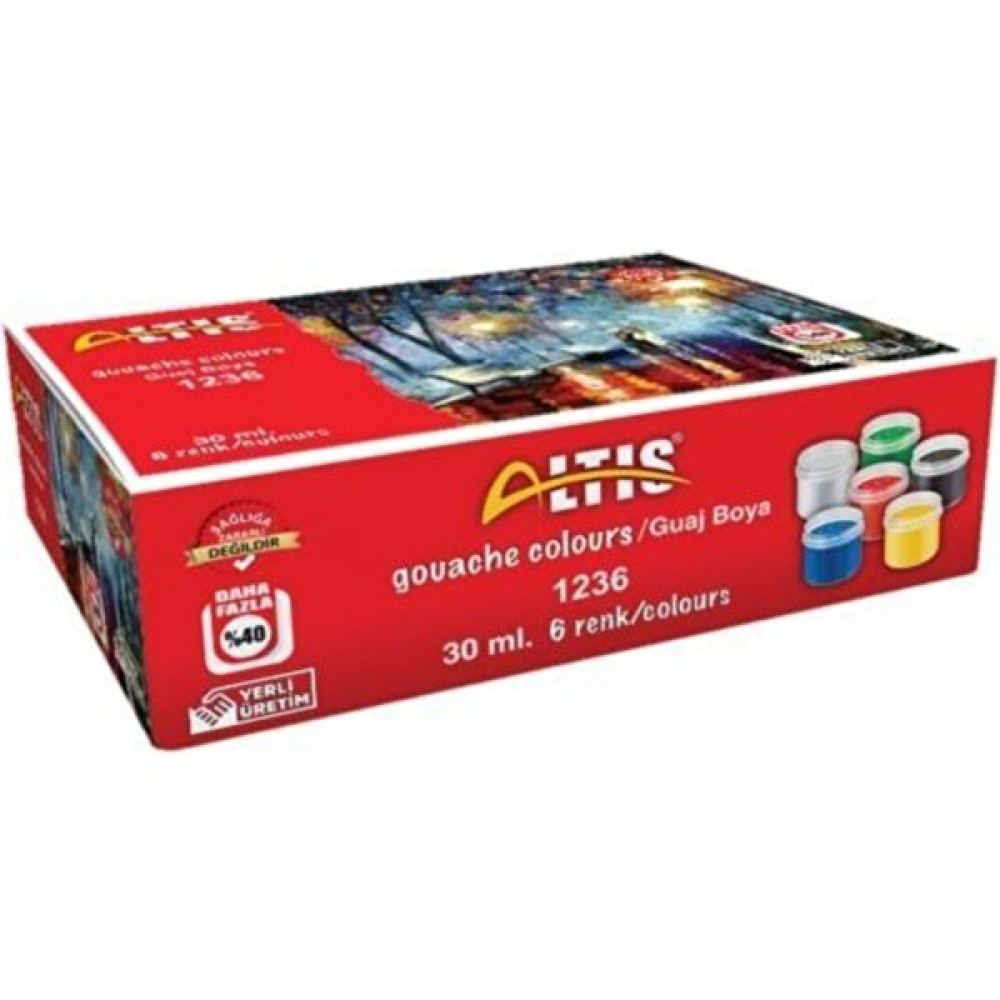 Altıs 30 ml 6 Renk Guaj Boyası - Renkli Guaj Boya Fiyatı