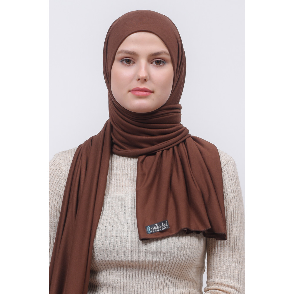 Altobeh Tesettür Penye Şal Düz Çikolata 180 x 70 Beden Şal Fiyatı