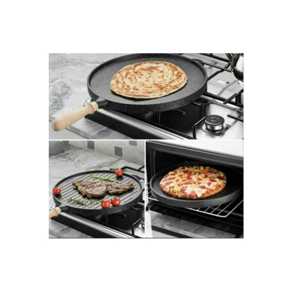 ALTUNAY Hamarat Çift Taraflı Granit Kaplı 35 Cm Döküm Bazlama Gözleme - Grill Tava Tavalar Fiyatı