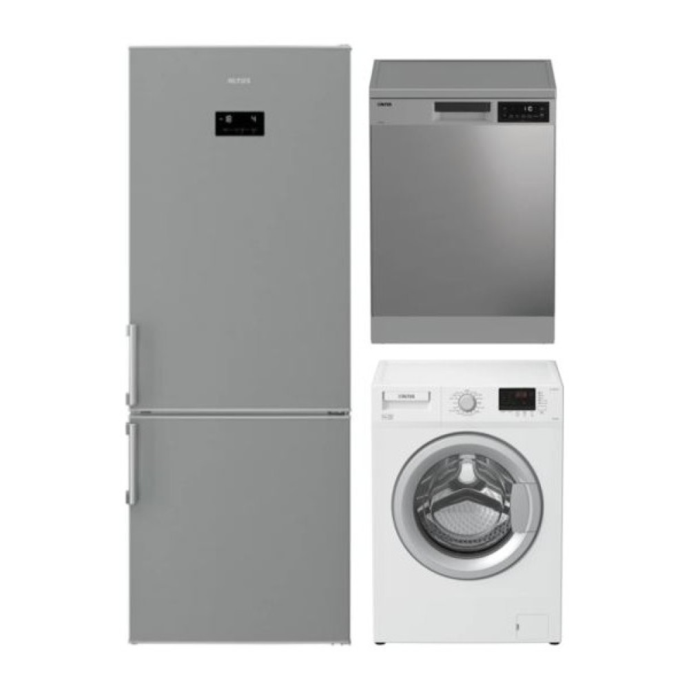 Altus Al 445 Nıx 5 Programlı Inox Bulaşık Makinesi & 10123 D 10 kg 1200 Devir Çamaşır Makinesi ve Alk 471 Xı 514 Lt No Frost Buzdolabı Buzdolapları Fiyatı