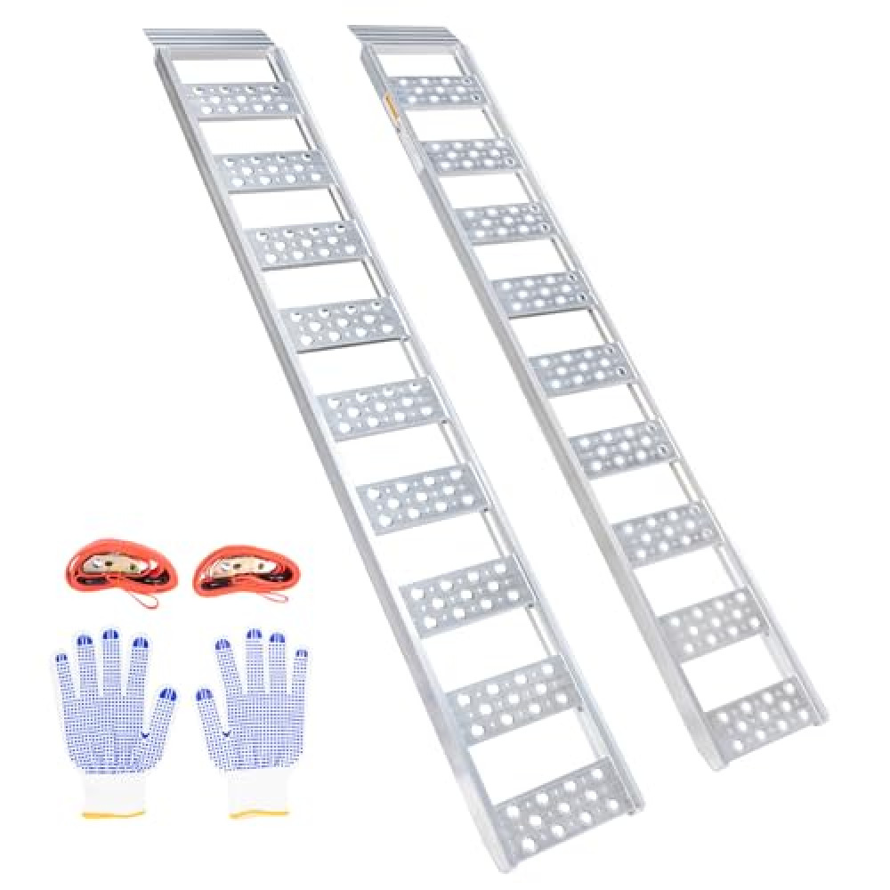 Aluminum Loading Ramps, 1300 lbs, Truck Ramps for Pickup Trucks Bed, Straight Ramp with Load Straps for ATVs, UTVs, Lawn Mowers, Bikes, Motorcycles, 78" L x 12" W, 2Pcs