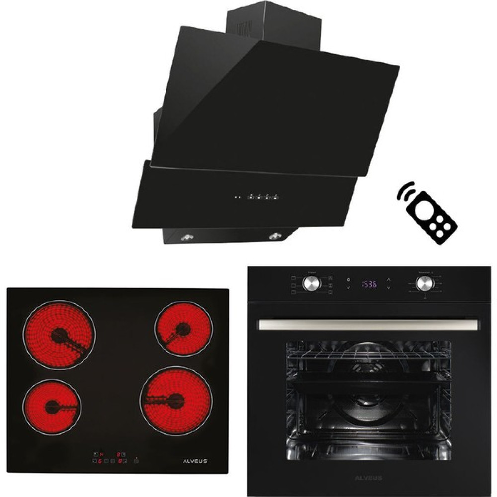 Alveus Europe Siyah 3'lü Ankastre Set MOD3000-VİTROSERAMİK-MFA627 Ankastre Setler Fiyatı