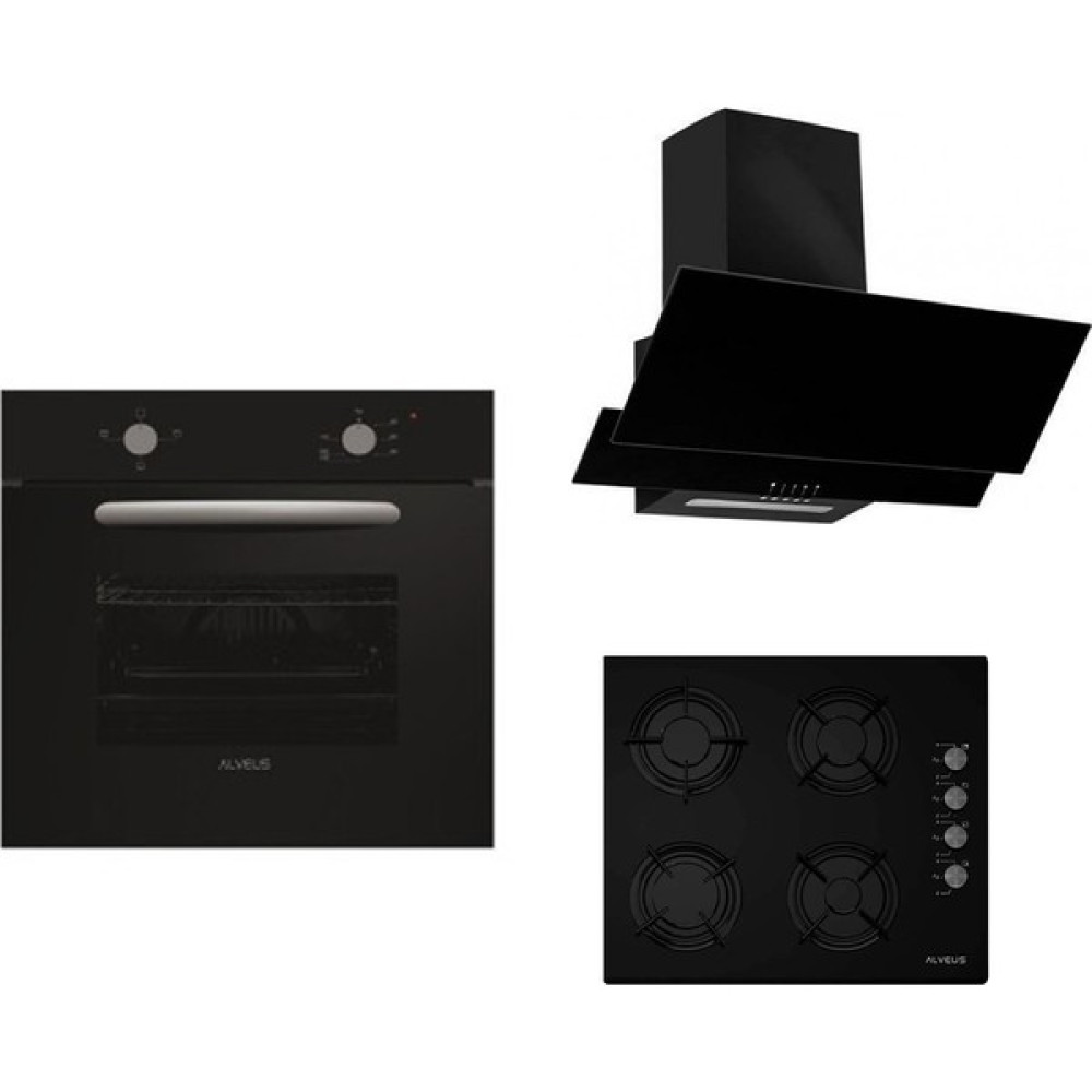 Alveus Siyah Ankastre Set (F17 Davlumbaz - Gls 640 Ocak - Mfa 604 Fırın) Ankastre Setler Fiyatı