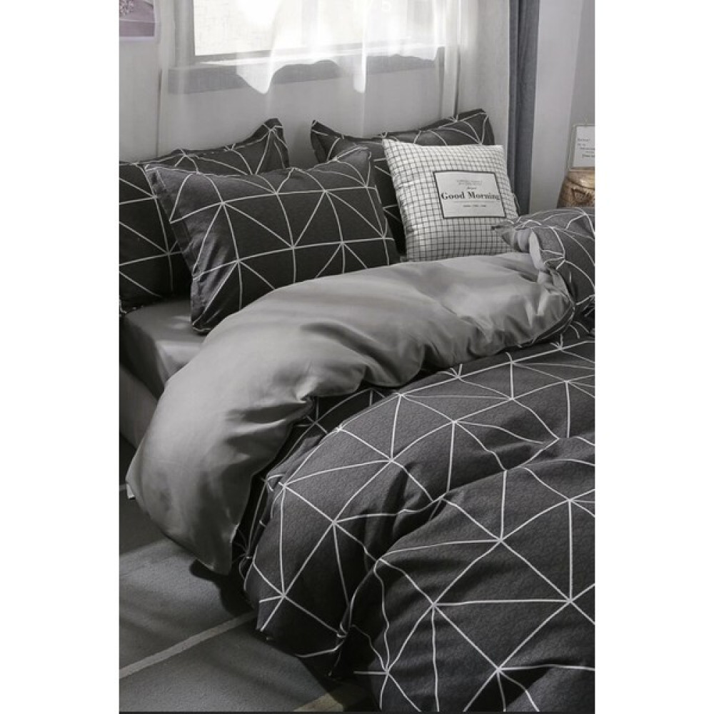 Always Çarşafı Lastikli Çift Taraflı Çift Kişilik Nevresim Takımı - 200 x 220 cm - Füme Nevresim Takımı Fiyatı