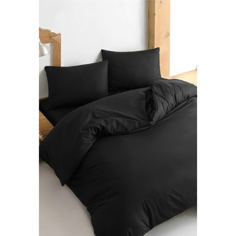 Always Ranforce Çarşafı Lastikli Tek Kişilik Nevresim Takımı - Antrasit - Siyah - 160 x 220 cm Nevresim Takımı Fiyatı