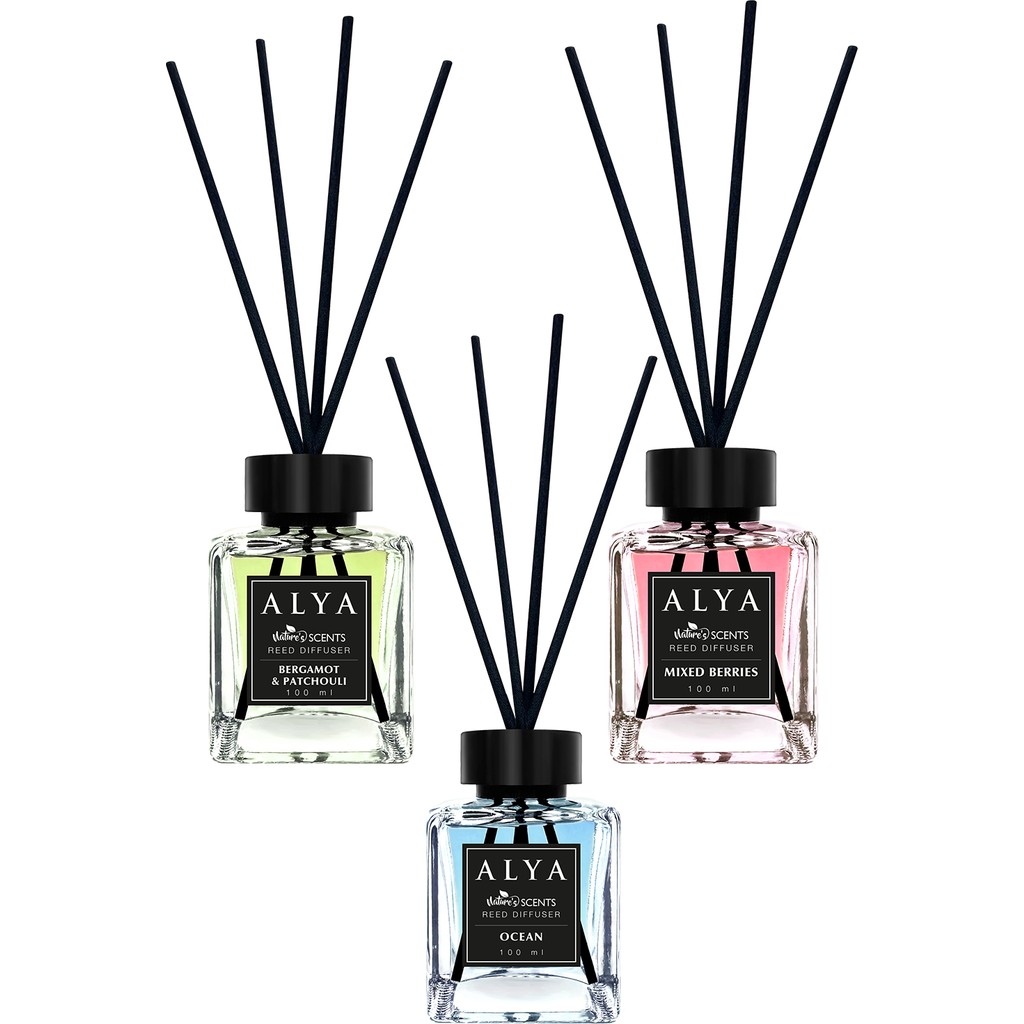 Alya Nature's Scents Bambu Çubuklu Oda Kokusu Bergamot & Patchouli - Mixed Berries -Ocean 100 ml x 3 Adet Diğer Fiyatı