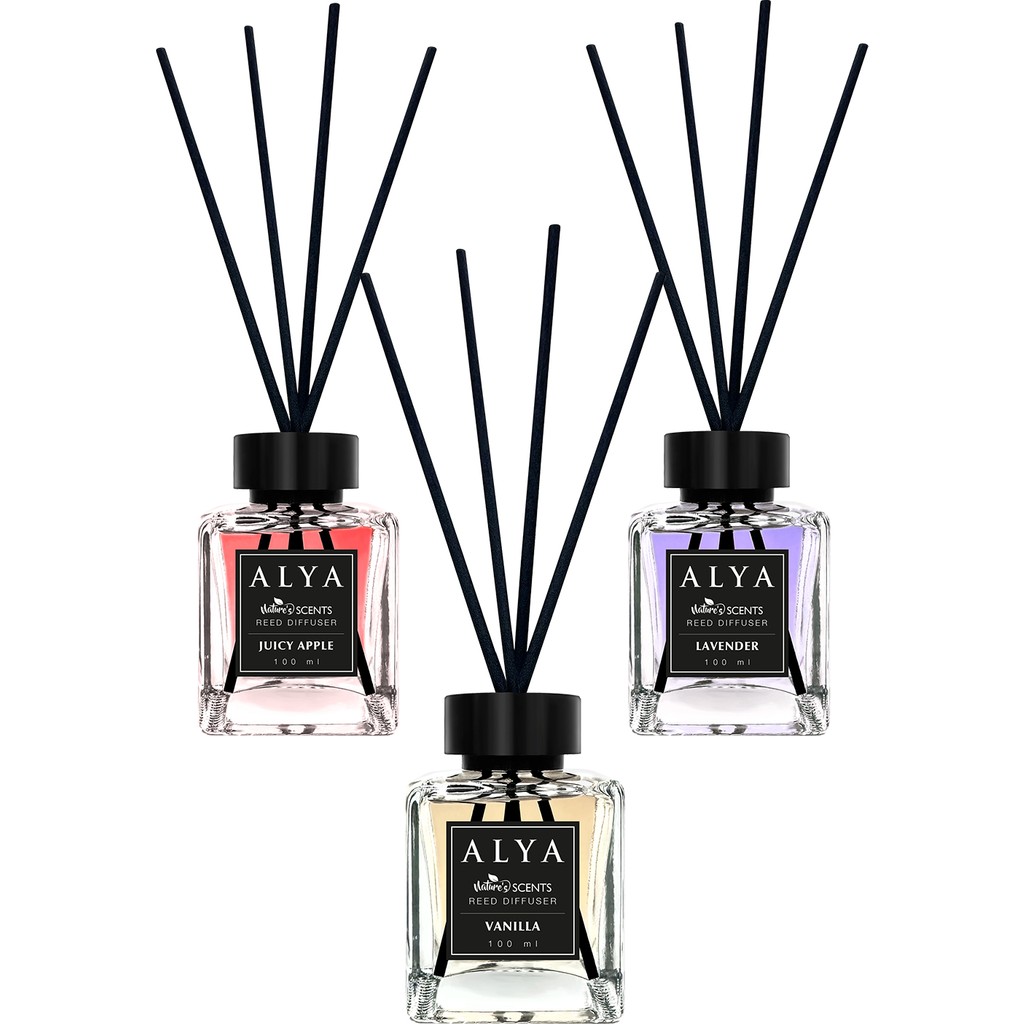 Alya Nature's Scents Bambu Çubuklu Oda Kokusu Juicy Apple - Vanilla - Lavender 100 ml x 3 Adet Diğer Fiyatı